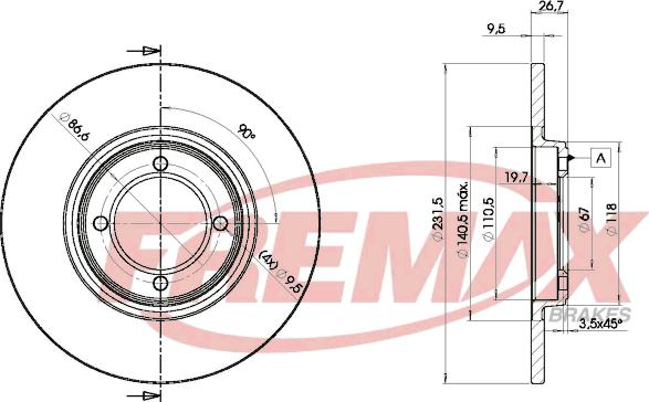 FREMAX BD-0976 - Гальмівний диск autozip.com.ua