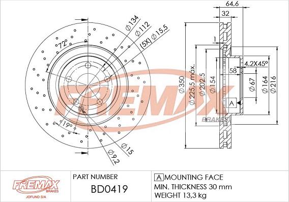 FREMAX BD-0419 - Гальмівний диск autozip.com.ua