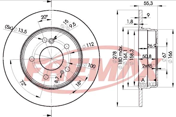 FREMAX BD-0412 - Гальмівний диск autozip.com.ua