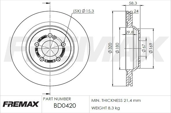 FREMAX BD-0420 - Гальмівний диск autozip.com.ua