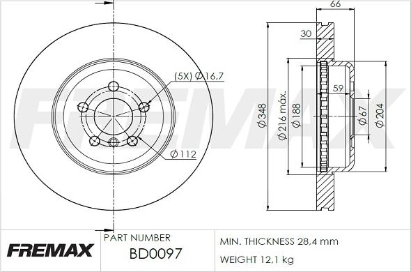 FREMAX BD-0097 - Гальмівний диск autozip.com.ua