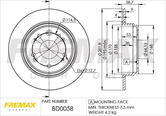 FREMAX BD-0058 - Гальмівний диск autozip.com.ua