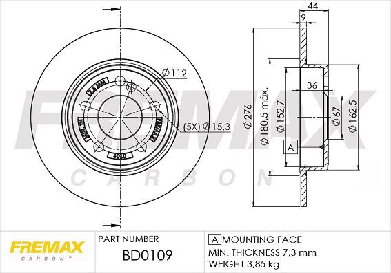 FREMAX BD-0109 - Гальмівний диск autozip.com.ua