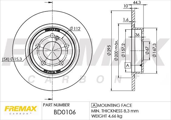 FREMAX BD-0106 - Гальмівний диск autozip.com.ua