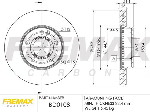 FREMAX BD-0108 - Гальмівний диск autozip.com.ua