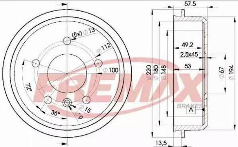 FREMAX BD-0114 - Гальмівний барабан autozip.com.ua