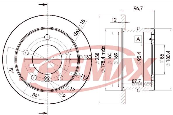 FREMAX BD-0184 - Гальмівний диск autozip.com.ua