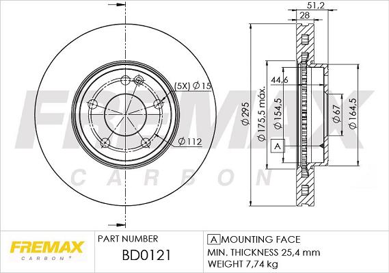 FREMAX BD-0121 - Гальмівний диск autozip.com.ua