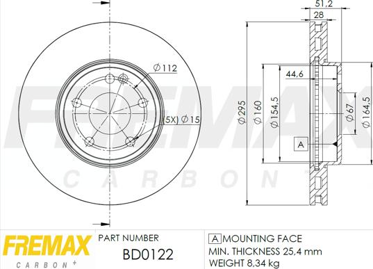 FREMAX BD-0122 - Гальмівний диск autozip.com.ua