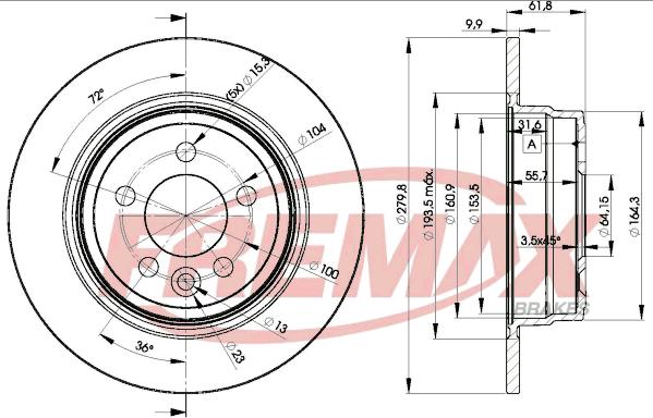 FREMAX BD-0847 - Гальмівний диск autozip.com.ua