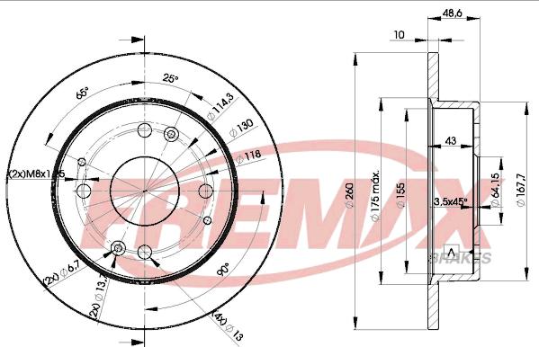 FREMAX BD-0835 - Гальмівний диск autozip.com.ua