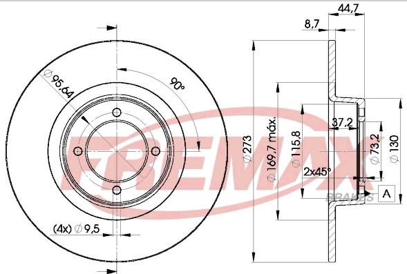 FREMAX BD-0387 - Гальмівний диск autozip.com.ua