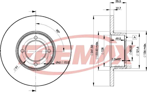 FREMAX BD-0751 - Гальмівний диск autozip.com.ua