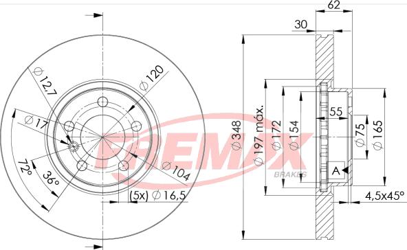 FREMAX BD-1986 - Гальмівний диск autozip.com.ua