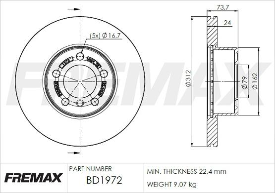 FREMAX BD-1972 - Гальмівний диск autozip.com.ua