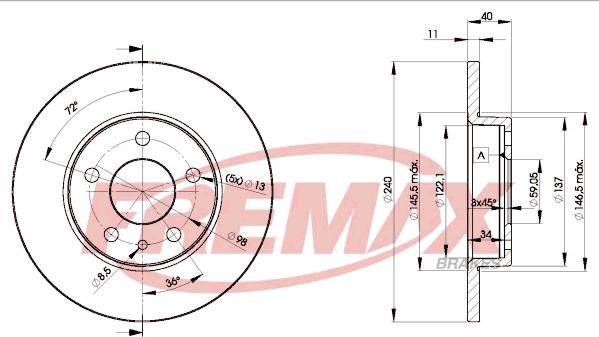 FREMAX BD-1437 - Гальмівний диск autozip.com.ua