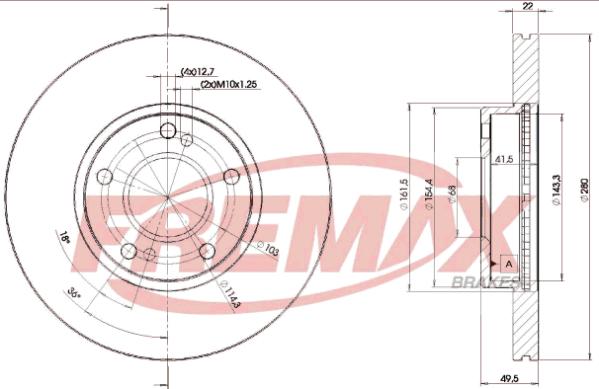 FREMAX BD-1057 - Гальмівний диск autozip.com.ua