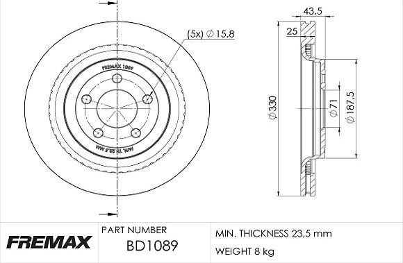 FREMAX BD-1089 - Гальмівний диск autozip.com.ua