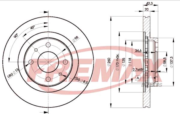 FREMAX BD-1073 - Гальмівний диск autozip.com.ua