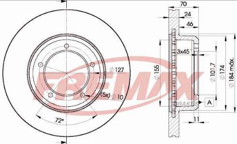 FREMAX BD-1102 - Гальмівний диск autozip.com.ua