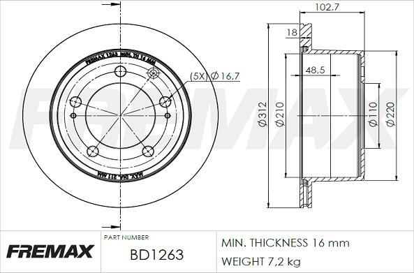 FREMAX BD-1263 - Гальмівний диск autozip.com.ua