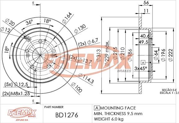 FREMAX BD-1276 - Гальмівний диск autozip.com.ua