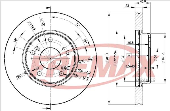 FREMAX BD-1705 - Гальмівний диск autozip.com.ua