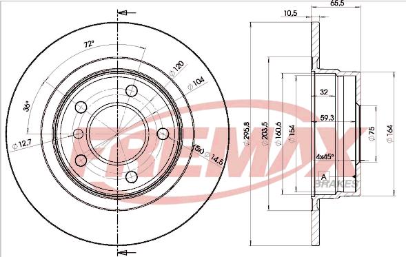 FREMAX BD-1725 - Гальмівний диск autozip.com.ua