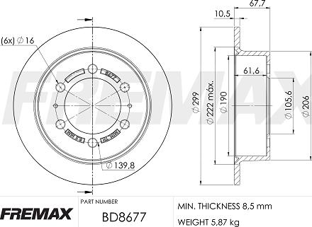 FREMAX BD-8677 - Гальмівний диск autozip.com.ua