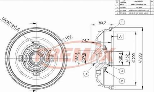 FREMAX BD-8051-KT - Гальмівний барабан autozip.com.ua