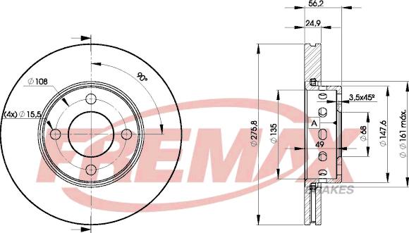 FREMAX BD-8012 - Гальмівний диск autozip.com.ua