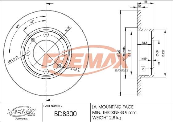 FREMAX BD-8300 - Гальмівний диск autozip.com.ua