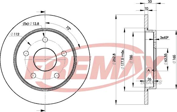 FREMAX BD-8215 - Гальмівний диск autozip.com.ua