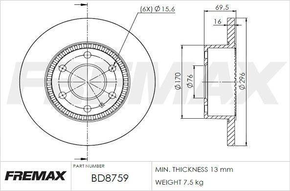 FREMAX BD-8759 - Гальмівний диск autozip.com.ua