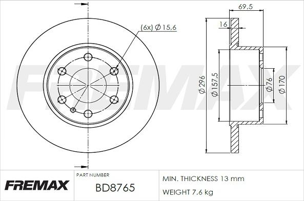 FREMAX BD-8765 - Гальмівний диск autozip.com.ua