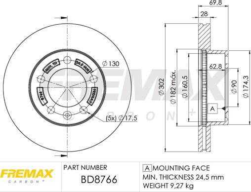 FREMAX BD-8766 - Гальмівний диск autozip.com.ua