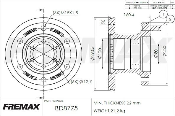 FREMAX BD-8775 - Гальмівний диск autozip.com.ua