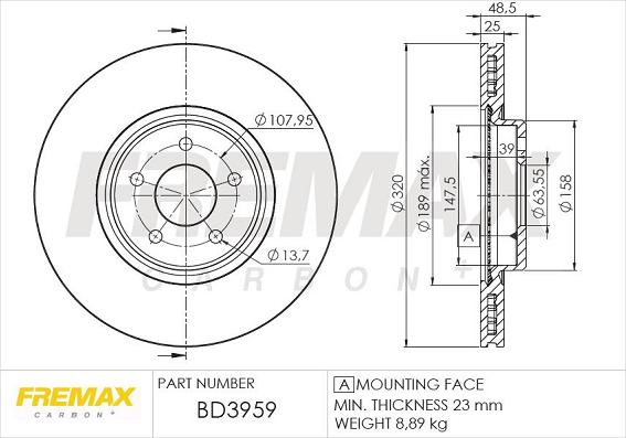 FREMAX BD-3959 - Гальмівний диск autozip.com.ua