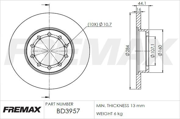 FREMAX BD-3957 - Гальмівний диск autozip.com.ua