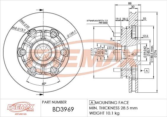 FREMAX BD-3969 - Гальмівний диск autozip.com.ua