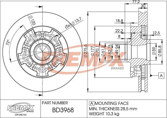 FREMAX BD-3968 - Гальмівний диск autozip.com.ua