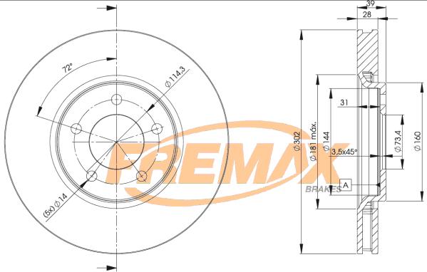 FREMAX BD-3918 - Гальмівний диск autozip.com.ua