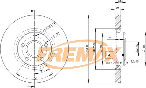 FREMAX BD-3937 - Гальмівний диск autozip.com.ua