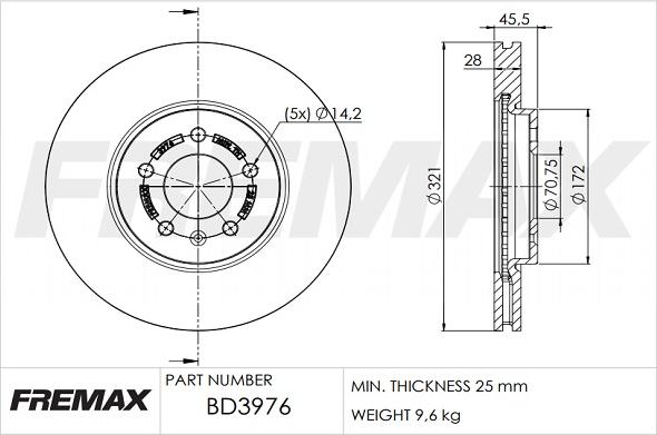 FREMAX BD-3976 - Гальмівний диск autozip.com.ua