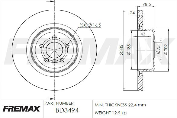 FREMAX BD-3494 - Гальмівний диск autozip.com.ua