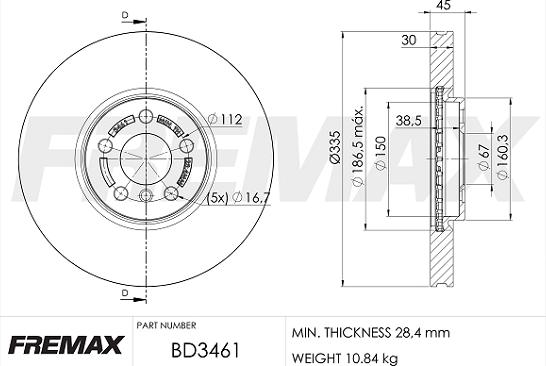 FREMAX BD-3461 - Гальмівний диск autozip.com.ua