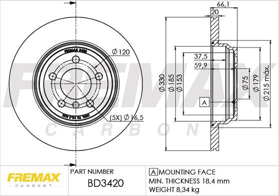 FREMAX BD-3420 - Гальмівний диск autozip.com.ua