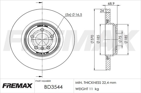 FREMAX BD-3544 - Гальмівний диск autozip.com.ua