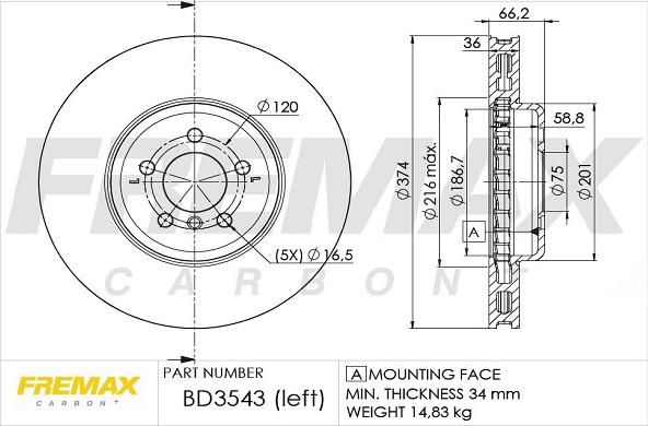 FREMAX BD-3543 - Гальмівний диск autozip.com.ua