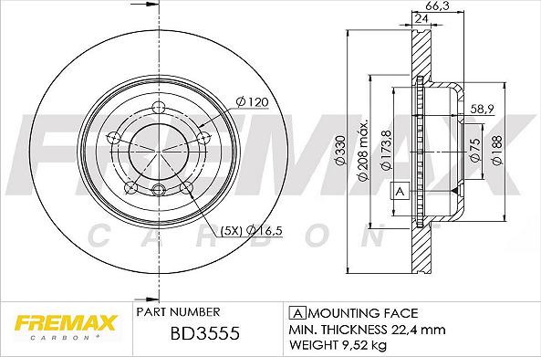 FREMAX BD-3555 - Гальмівний диск autozip.com.ua